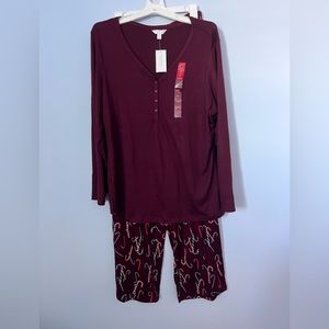 Woman’s Charter Club Candy Cane Pajama Set